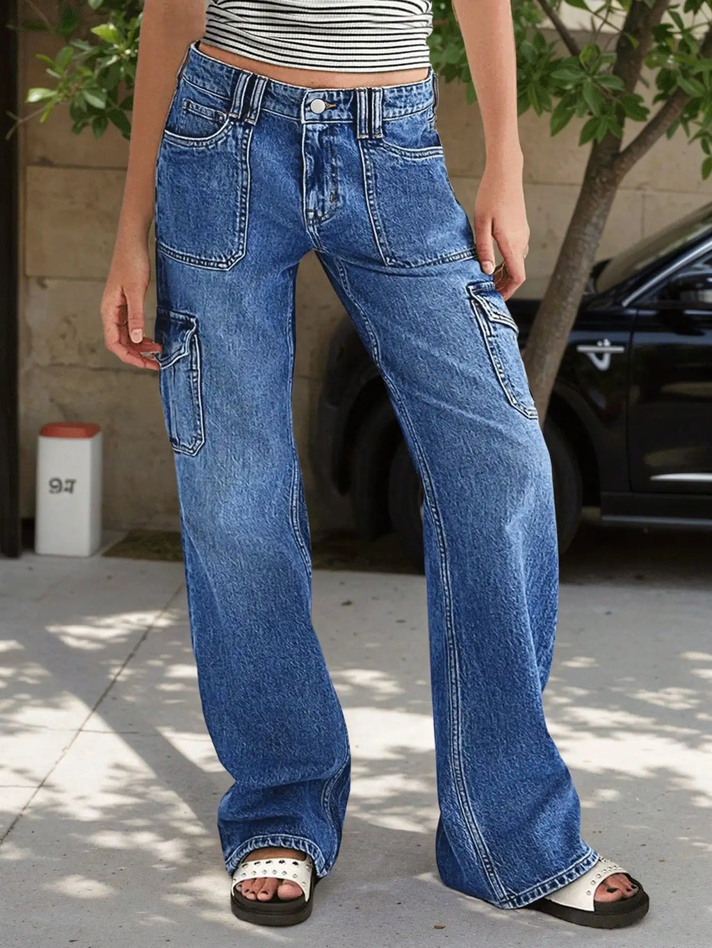 Women's  Multi-Pocket Straight Leg Jeans