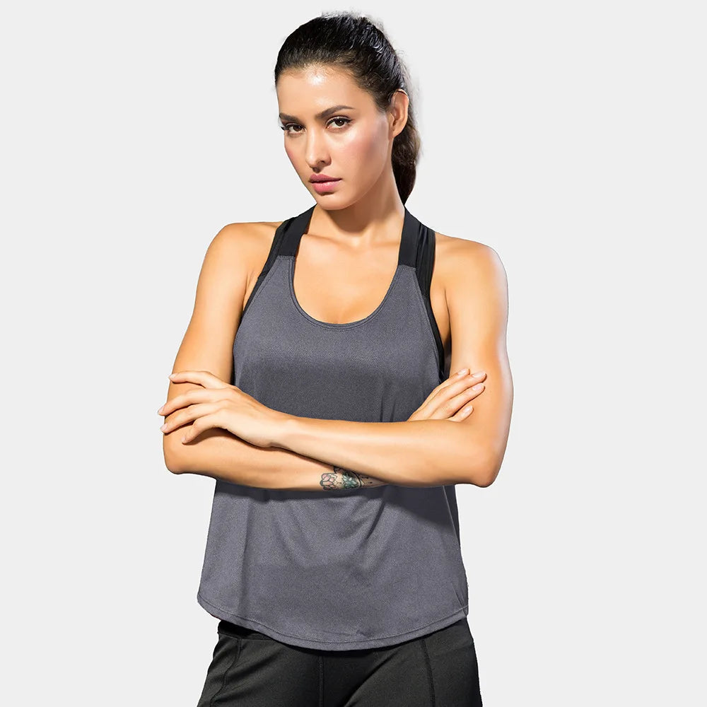 Women Black Sleeveless Yoga Top