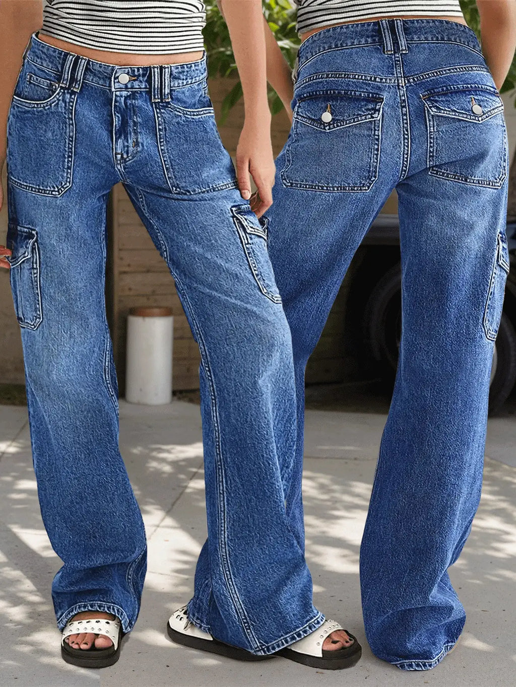 Women's  Multi-Pocket Straight Leg Jeans