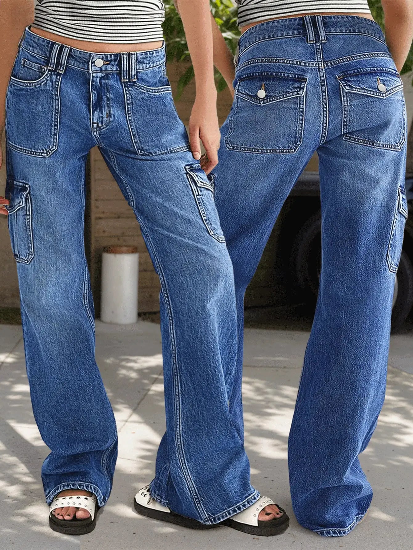 Women's  Multi-Pocket Straight Leg Jeans