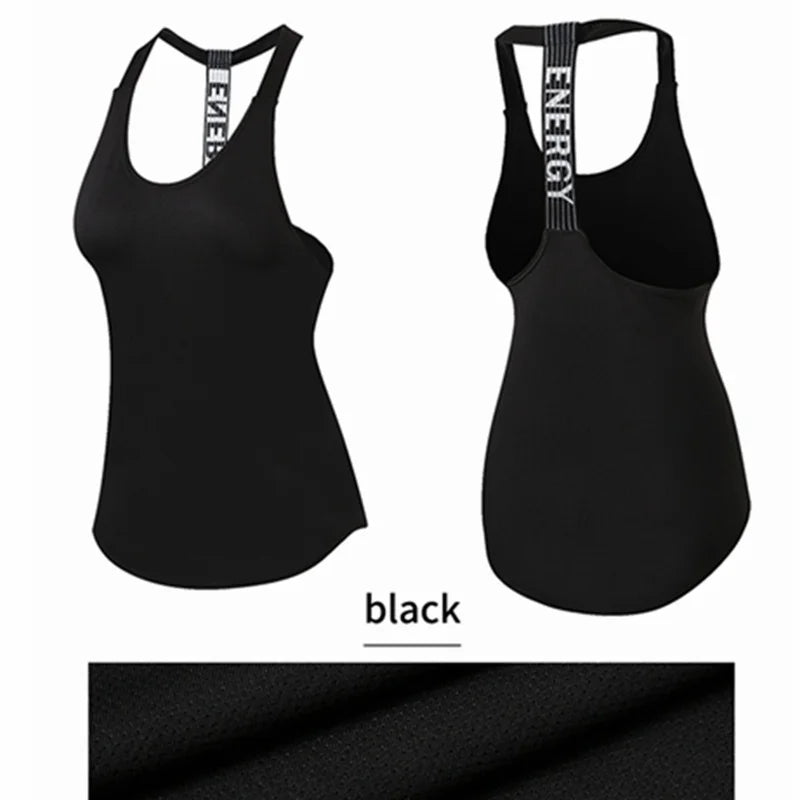 Women Black Sleeveless Yoga Top