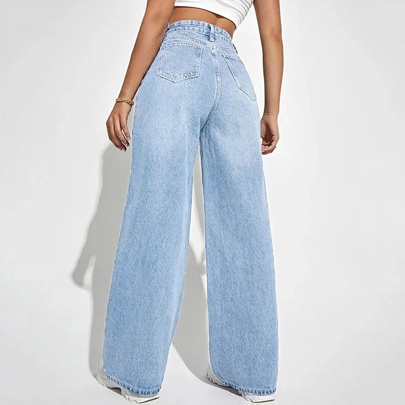 Women Jeans  Loose Denim Wide Leg Pants