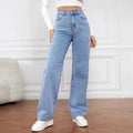 Women's Jeans Women's High Waisted Slim Fit Straight Leg Denim Pants