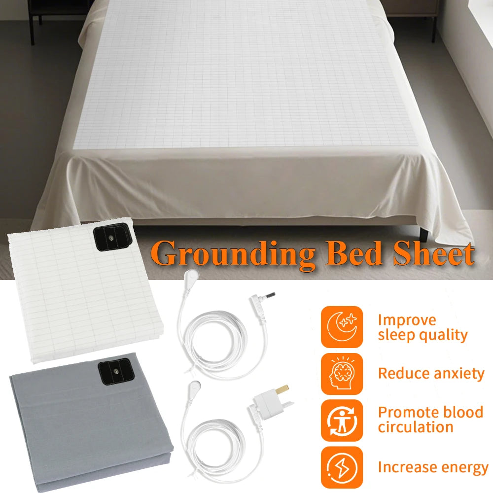 Grounding Bed Sheet US/UK/EU 10% Silver Fiber & 90% Organic Cotton