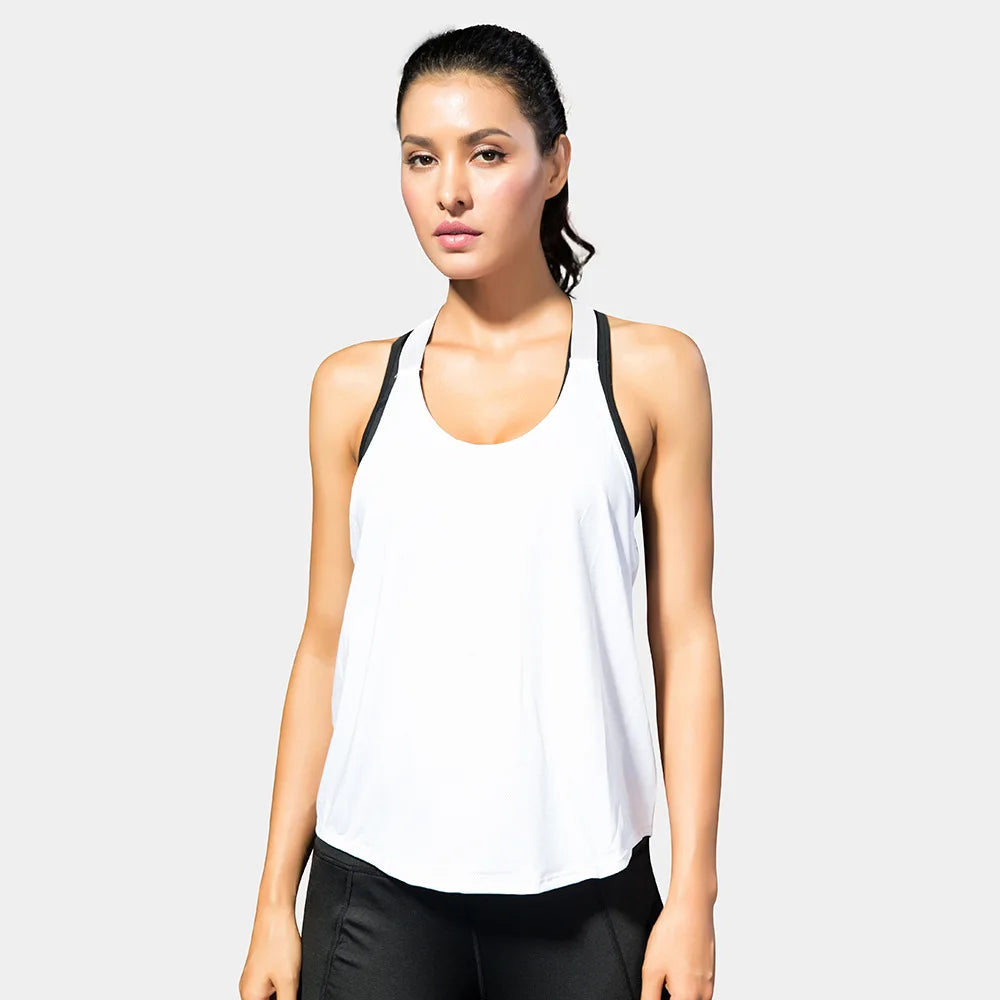 Women Black Sleeveless Yoga Top