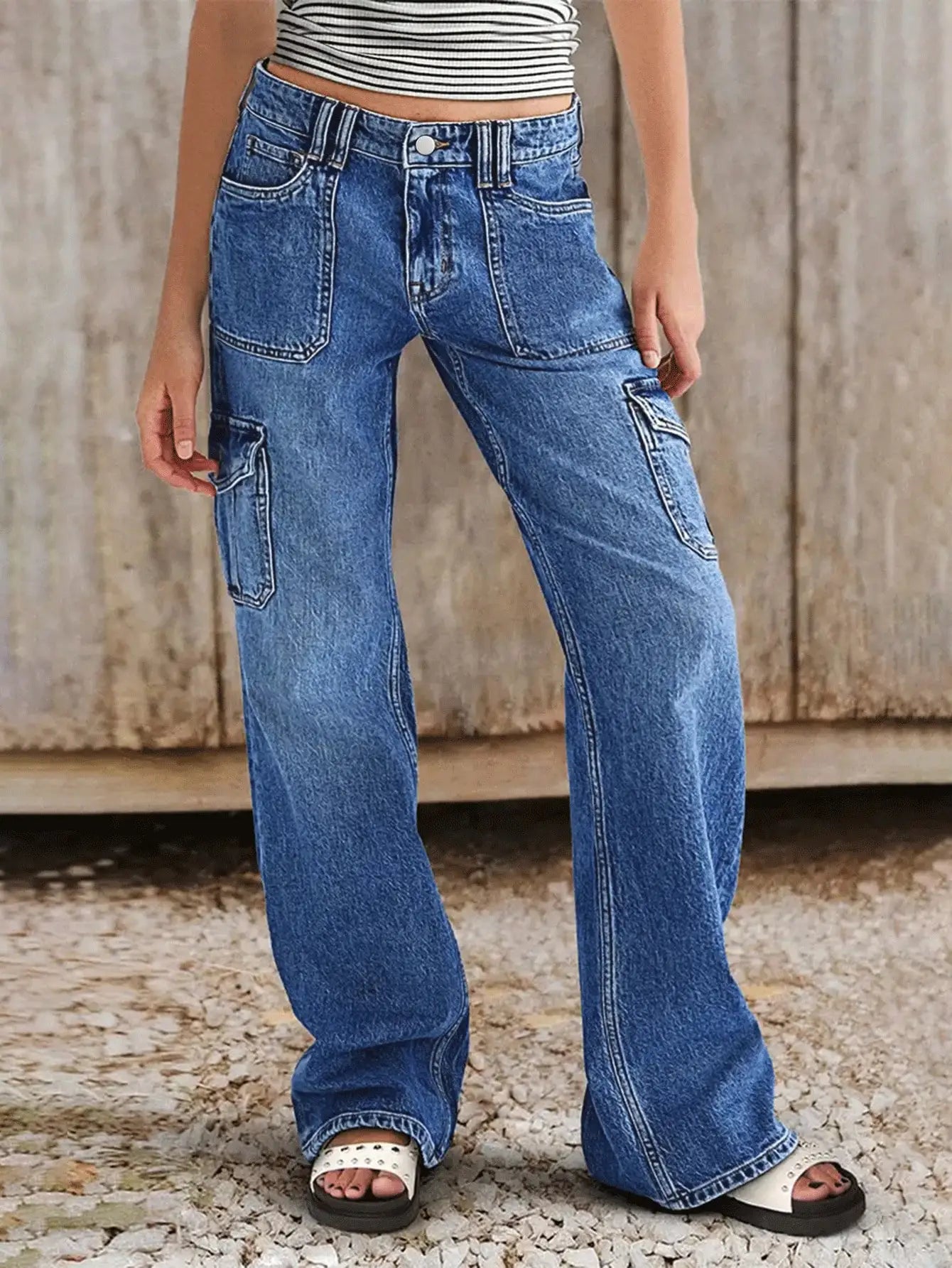 Women's  Multi-Pocket Straight Leg Jeans