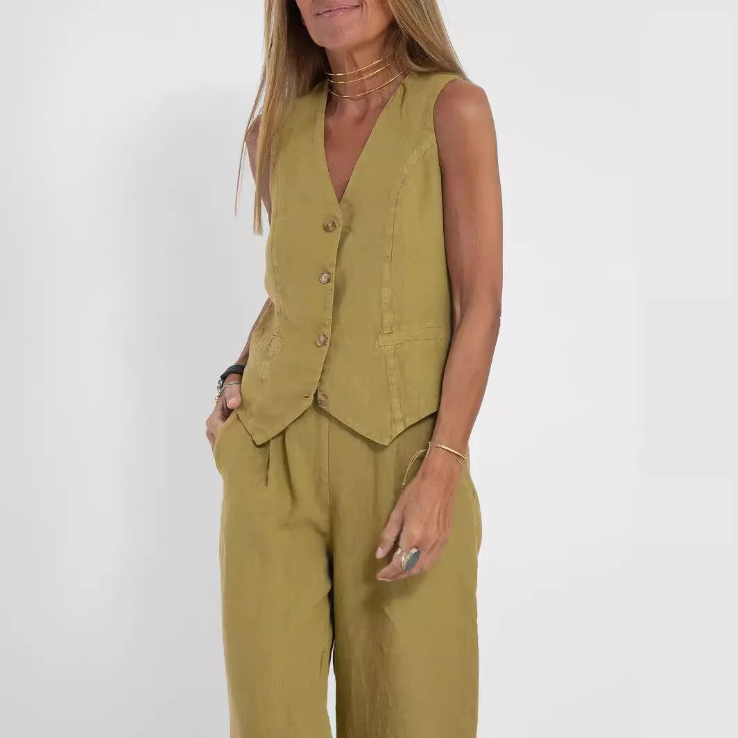 Women's Vest Pants Casual Suit